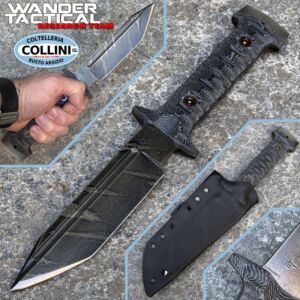 Wander Tactical - Cuchillo Tenebris Pilot Clip Point - Ice Brush & Micarta Black - Cuchillo Personalizado