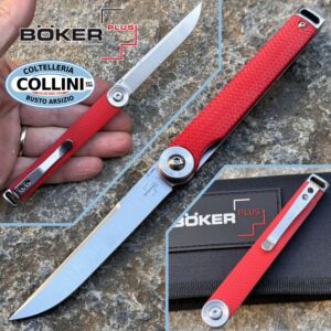 Boker Plus - Kaizen Cuchillo Flipper - G10 Rojo y S35VN Satinado - 01BO680SOI - cuchillo