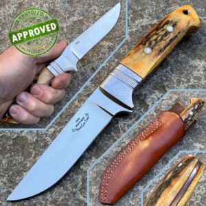 Livio Montagna - 2014 Cuchillo de caza - RWL34 & Sambar Amber - COLECCION PRIVADA - cuchillo artesanal