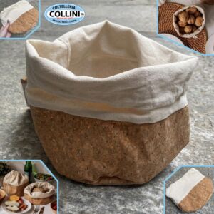NUTS - Bolsa panera de corcho y algodón beige - 16cm