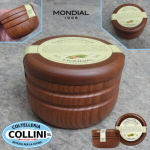 Mondial - Crema de afeitar Tabacco Verde  con bol de madera 140 ml - Made in Italy