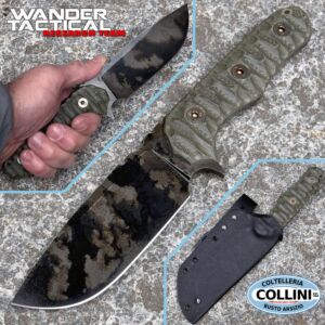 Wander Tactical - Cuchillo táctico Lynx Marble - Cuchillo Green Micarta - personalizado