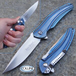CRKT - Ripple Flipper Knife by Ken Onion - Blue Frame Lock - Cuchillo K405KXP