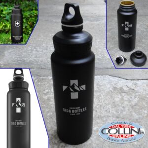 Sigg - Botella de aluminio  - BOCA ANCHA 1,0L Mountain Black Touch