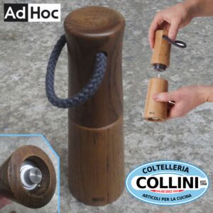AdHoc - Molinillo de pimienta o sal Yaso, madera natural de roble oscuro, altura: 20 cm