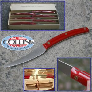 Berti - Convivio Nueva - 6 piezas de cuchillos de carne - rojo baquelita