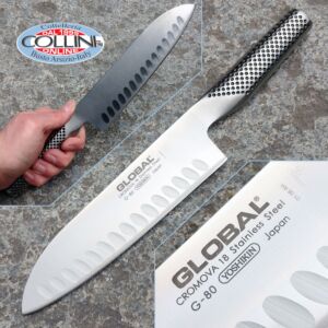Global knives - G80 - Cuchillo estriado Santoku - 18cm - cuchillo de cocina (ex g48)