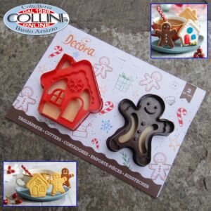 Decora - Set de 2 piezas cortadores de galletas: Gingerbread Man e House