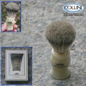 Mondial - Brocha de afeitar de pelo de tejón - Blanca - Pequeña 602