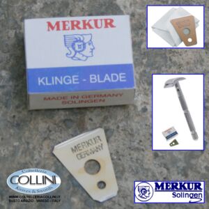 Merkur Solingen - 10 hojas de afeitar de seguridad para barba, bigote, patillas - 907 000
