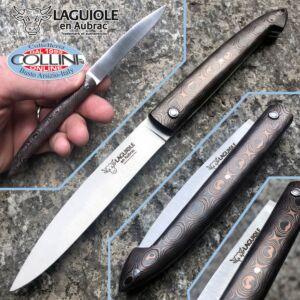Laguiole En Aubrac - Capucin carbono y bronce - 8cm - Cuchillo de colección