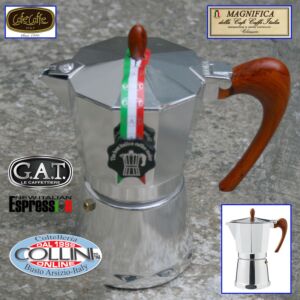 G.A.T. - Cafetera de aluminio - Moka Magnifica - 6 tz - también para inducción