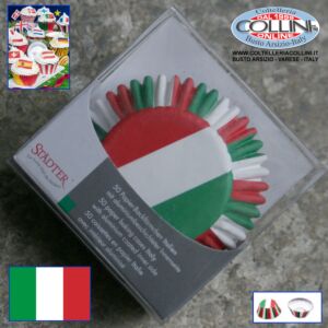 Stadter - Set bandera tazas de papel para muffins con motivos - Italia