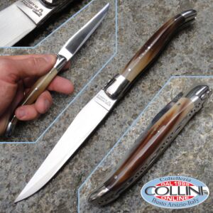 Laguiole en Aubrac - Horn rubio con hoja japonés sanmai - colección de cuchillos