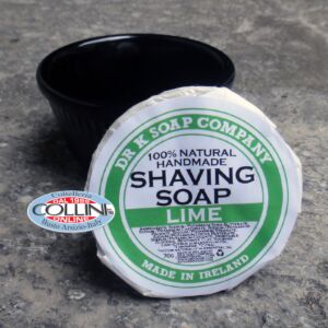 Dr K Soap Company - jabón de afeitar y un tazón de cerámica - lima - Hecho en Irlanda