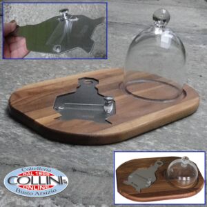 Made in Italy  - Bandeja de madera con rebanador de trufa y campana de cristal