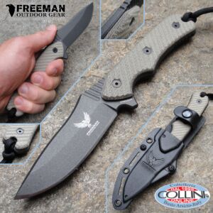 Freeman Outdoor Gear - 3,25" Cobalt Campo Cuchillo 451 - Verde de Micarta - Cuchillo