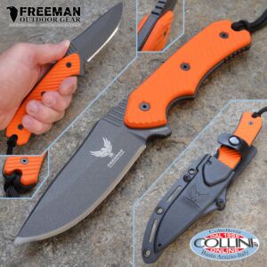Freeman Outdoor Gear - 4 "El campo cuchillo Cobalt 451 - G10 Orange - Cuchillo