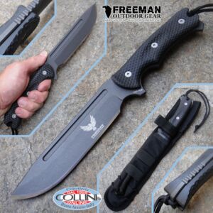 Freeman Outdoor Gear - 6,5" Flat Cobalt Black Chopper Knife 451 - G10 Black - cuchillo