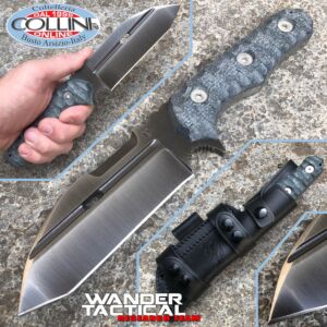 Wander Tactical - Cuchillo Hurricane Iron Washed and Black Micarta - Cuchillo personalizado