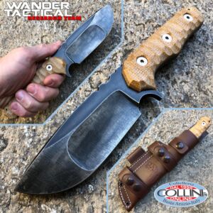 Wander Tactical - Lynx Compound - Iron Washed & Micarta Desert - cuchillo personalizado