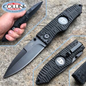 Hoffner - Black Folding knife 3.5" Black  chiseled - Cuchillo