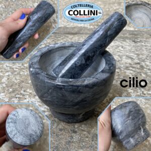 Cilio - Mortero de mármol negro cm. 13 - 420319