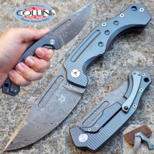 Fox - Desertfox Damasco - azul claro Titanio - FX-521DLB - cuchillo plegable