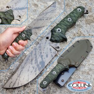 Wander Tactical - Haast Eagle - Black Blood & Green Micarta with alluminum Pin Tube - cuchillo
