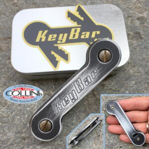 Key-Bar - Blanco / Negro Cerakoated - Llavero en aluminio con clips de titanio - WHTBLK-CKAKB