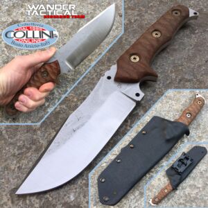 Wander Tactical - Haast - Satén SanMai CoS y Brown Micarta - cuchillo artesanal