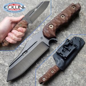 Wander Tactical - Mistral - Raw & Dark Brown Micarta - Cuchillo hecho a mano