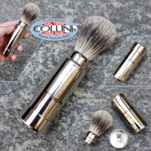 Mondial - Brocha de afeitar por viaje - pieles de tejón - Acero inoxidable - 40352 - afeitar
