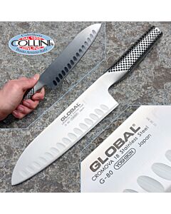 Global knives - G80 - Cuchillo estriado Santoku - 18cm - cuchillo de cocina (ex g48)