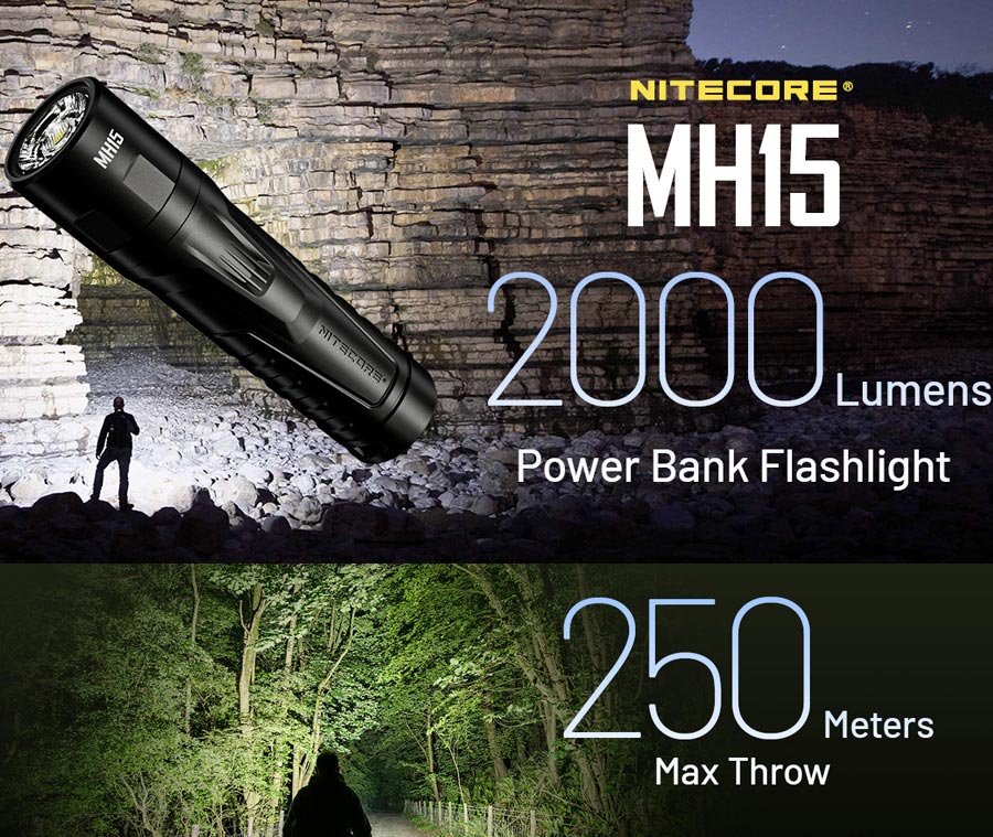 Recensione Nitecore MH15 - 2000 lumens, Power bank
